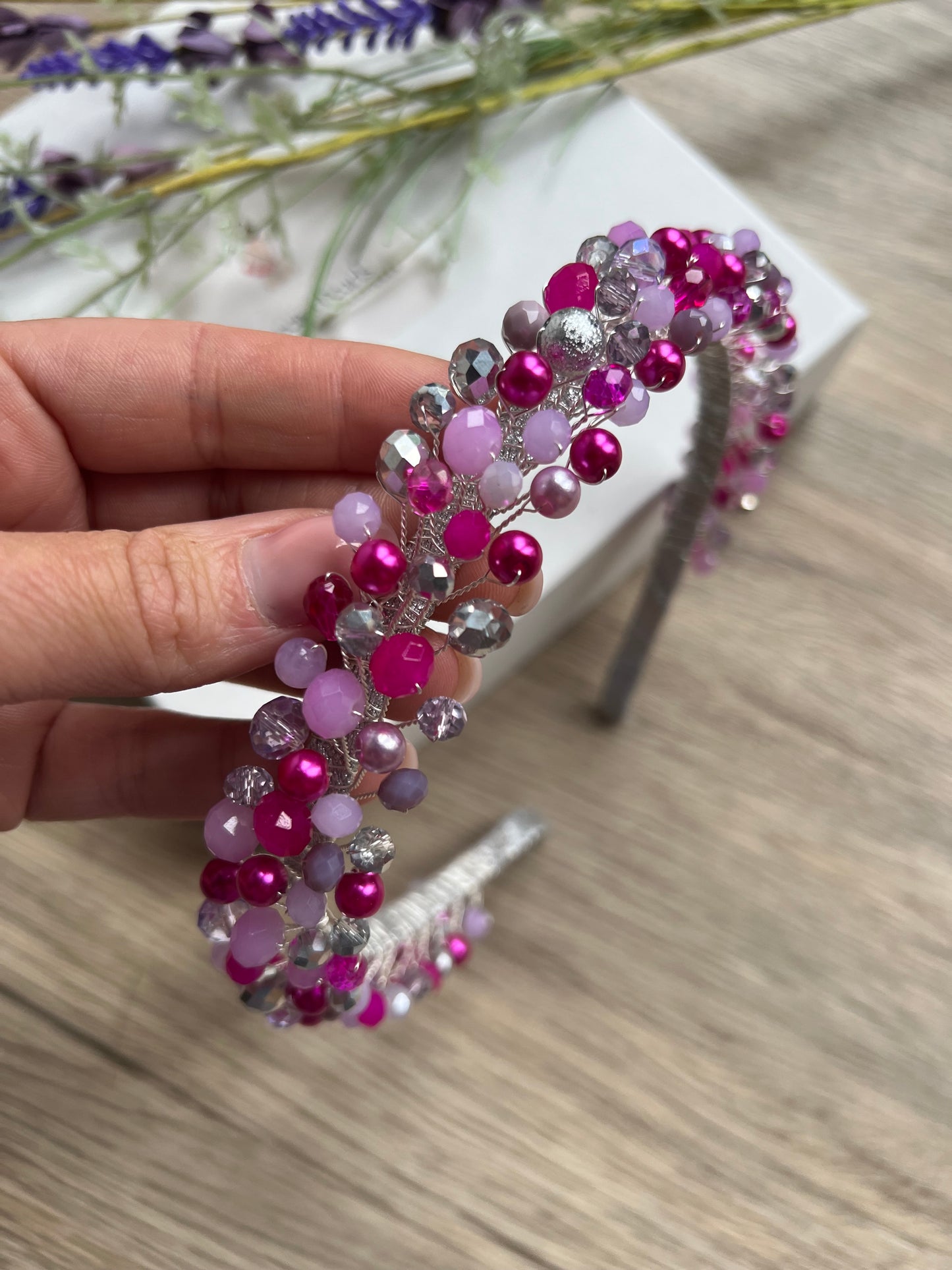 Fucshia Crystal Headband Fucshia Crystal Headband Precius pearls