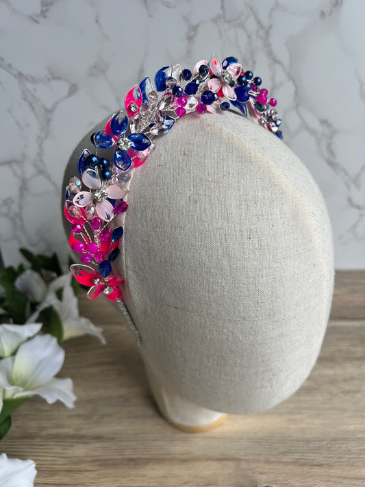 Blue and Pink Halo crown Blue and Pink Halo crown Precius pearls