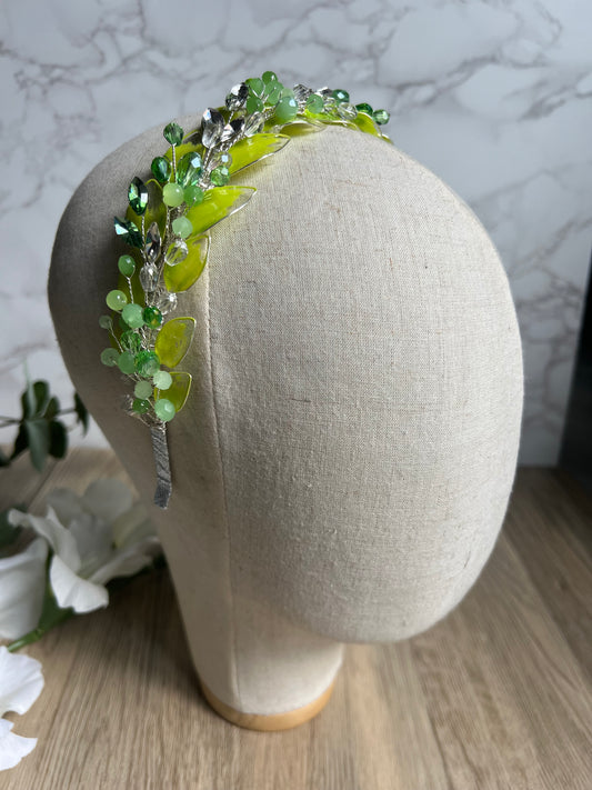 Low Lime leaf headpiece Low Lime leaf headpiece Precius pearls