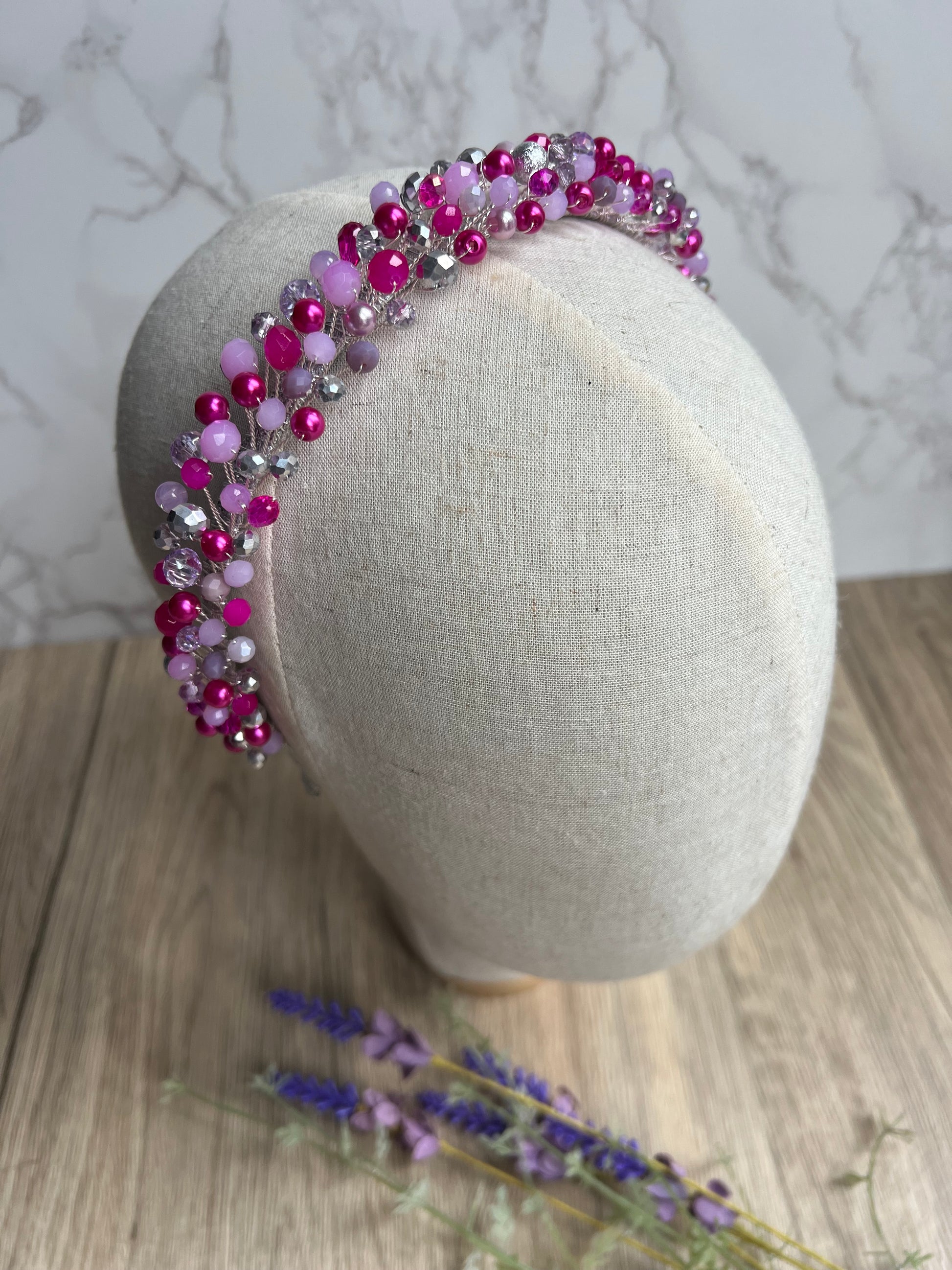 Fucshia Crystal Headband Fucshia Crystal Headband Precius pearls