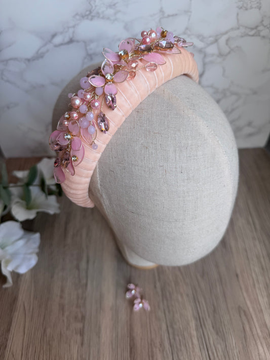 Pink Padded Headpiece Pink Padded Headpiece Precius pearls