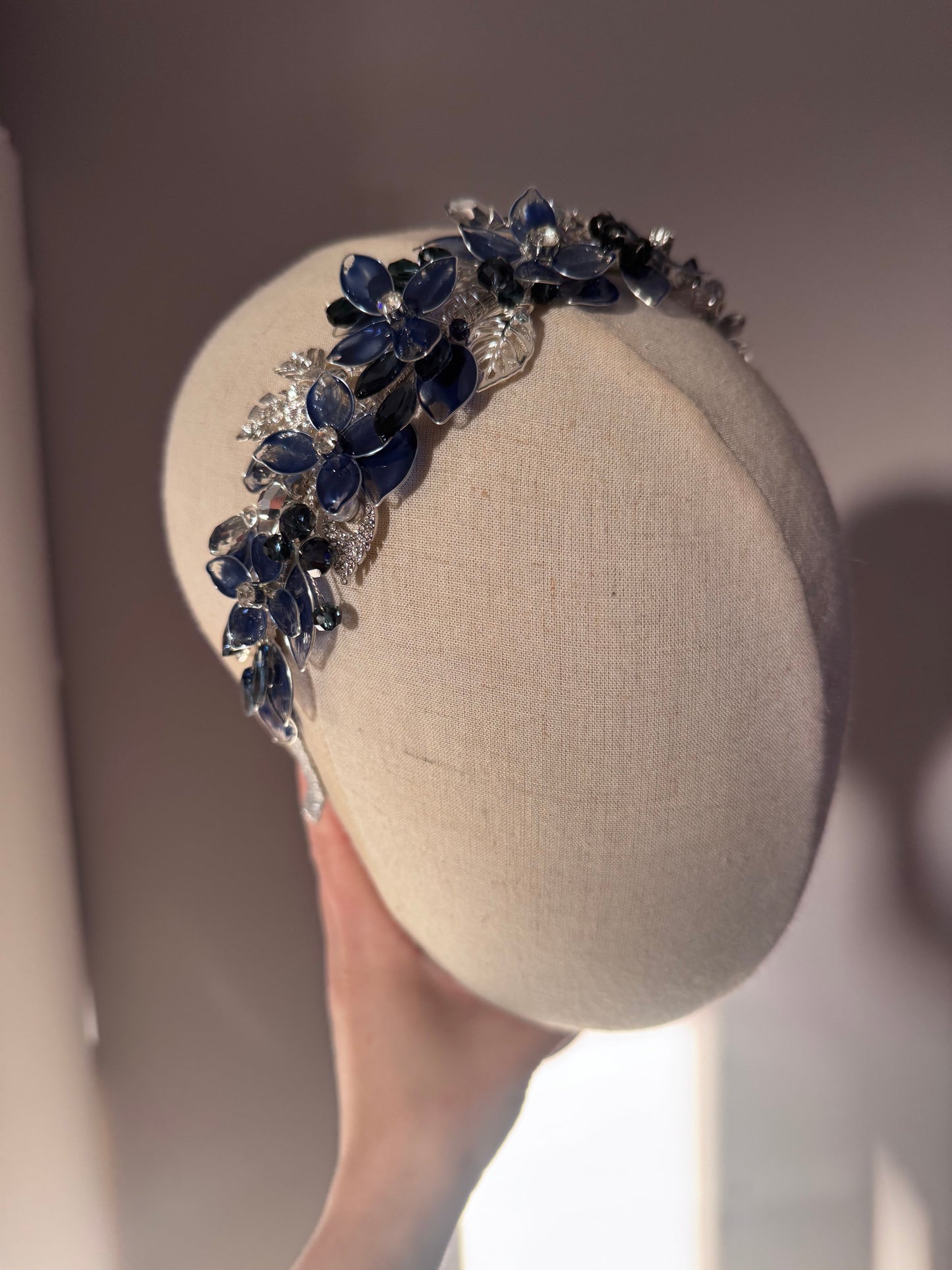 Navy and Gold headpiece Navy and Gold headpiece Precius pearls