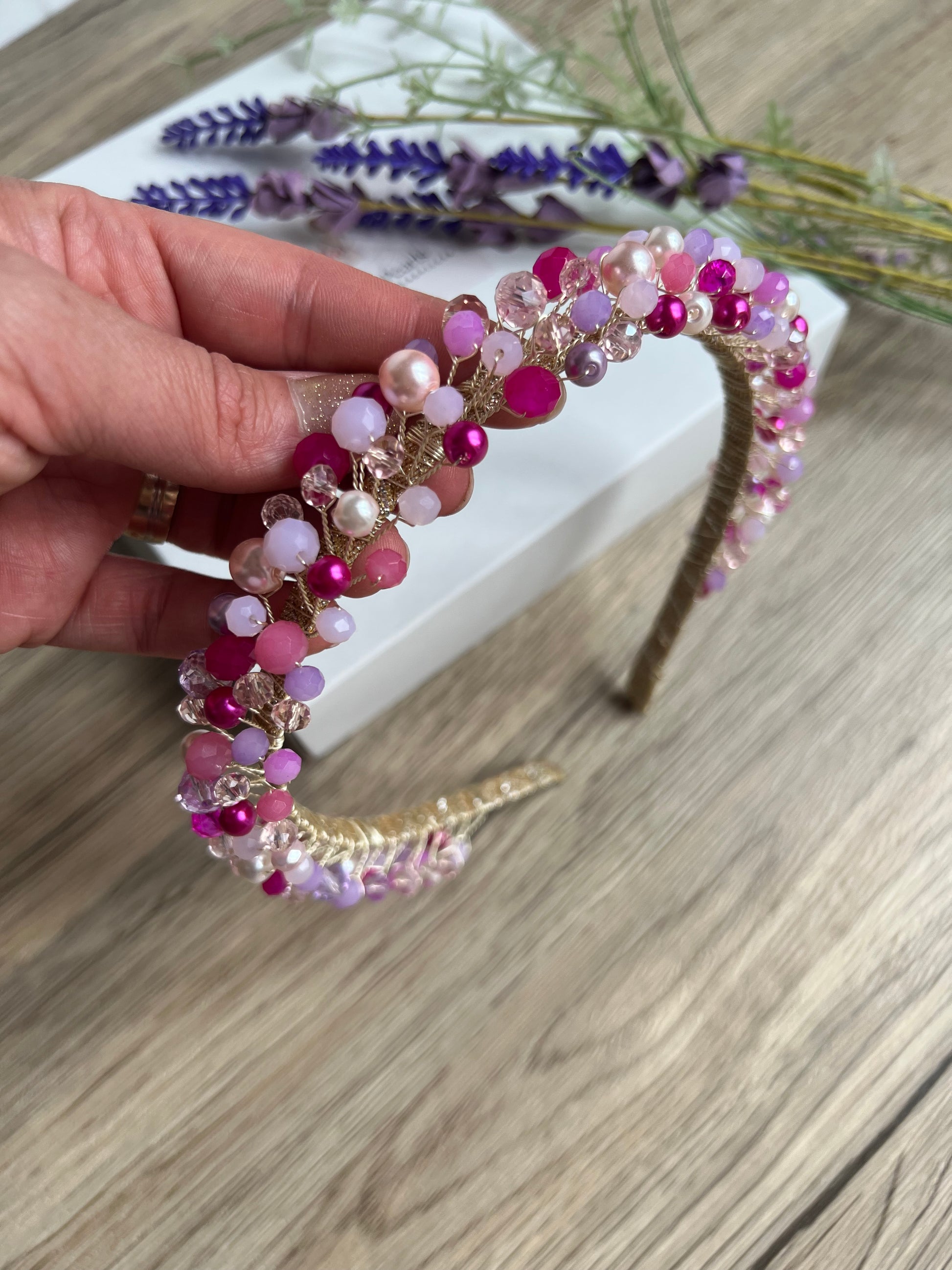 Fucshia Crystal Headband Fucshia Crystal Headband Precius pearls