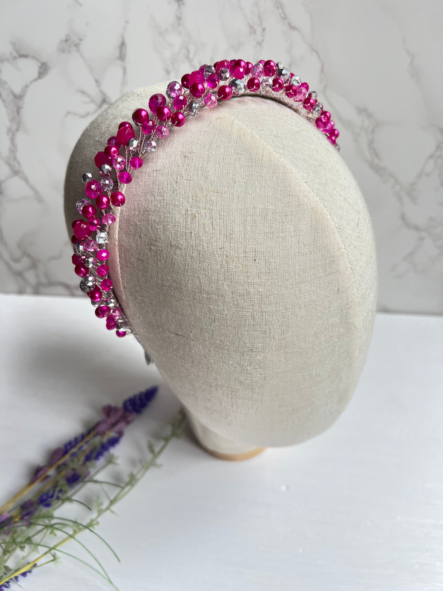 Fucshia Crystal Headband Fucshia Crystal Headband Precius pearls