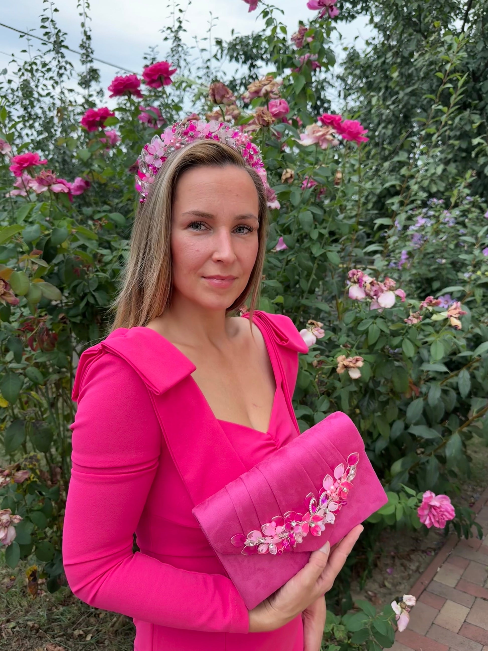 Fucshia and Pink Halo Fucshia and Pink Halo Precius pearls