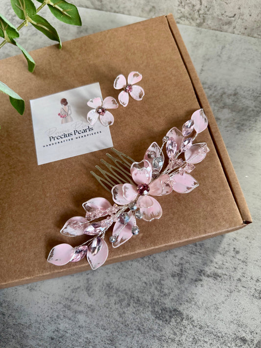 Pink Wedding gust comb Pink Wedding gust comb Precius pearls