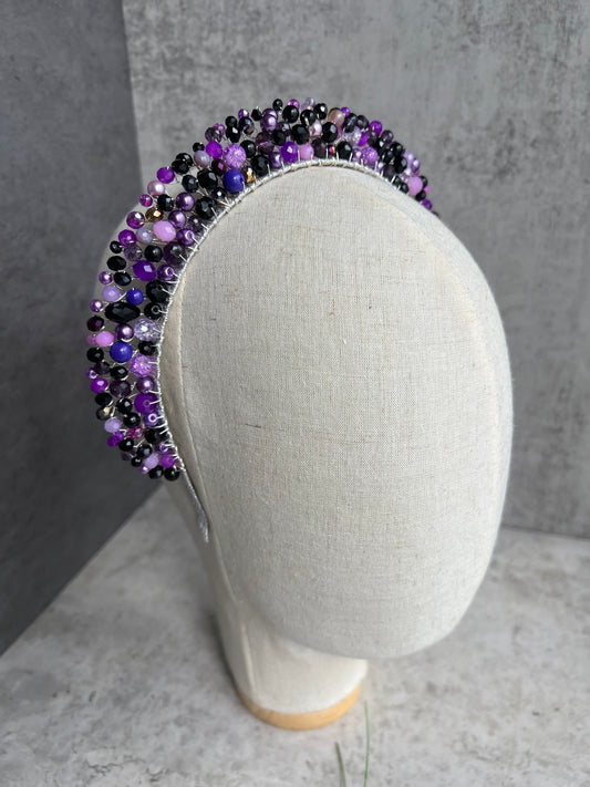 Black and Purple headpiece Black and Purple headpiece Precius pearls