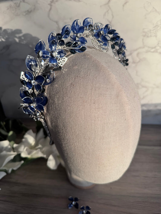 Navy and Silver halo wedding guest headpiece Navy and Silver halo wedding guest headpiece Precius pearls