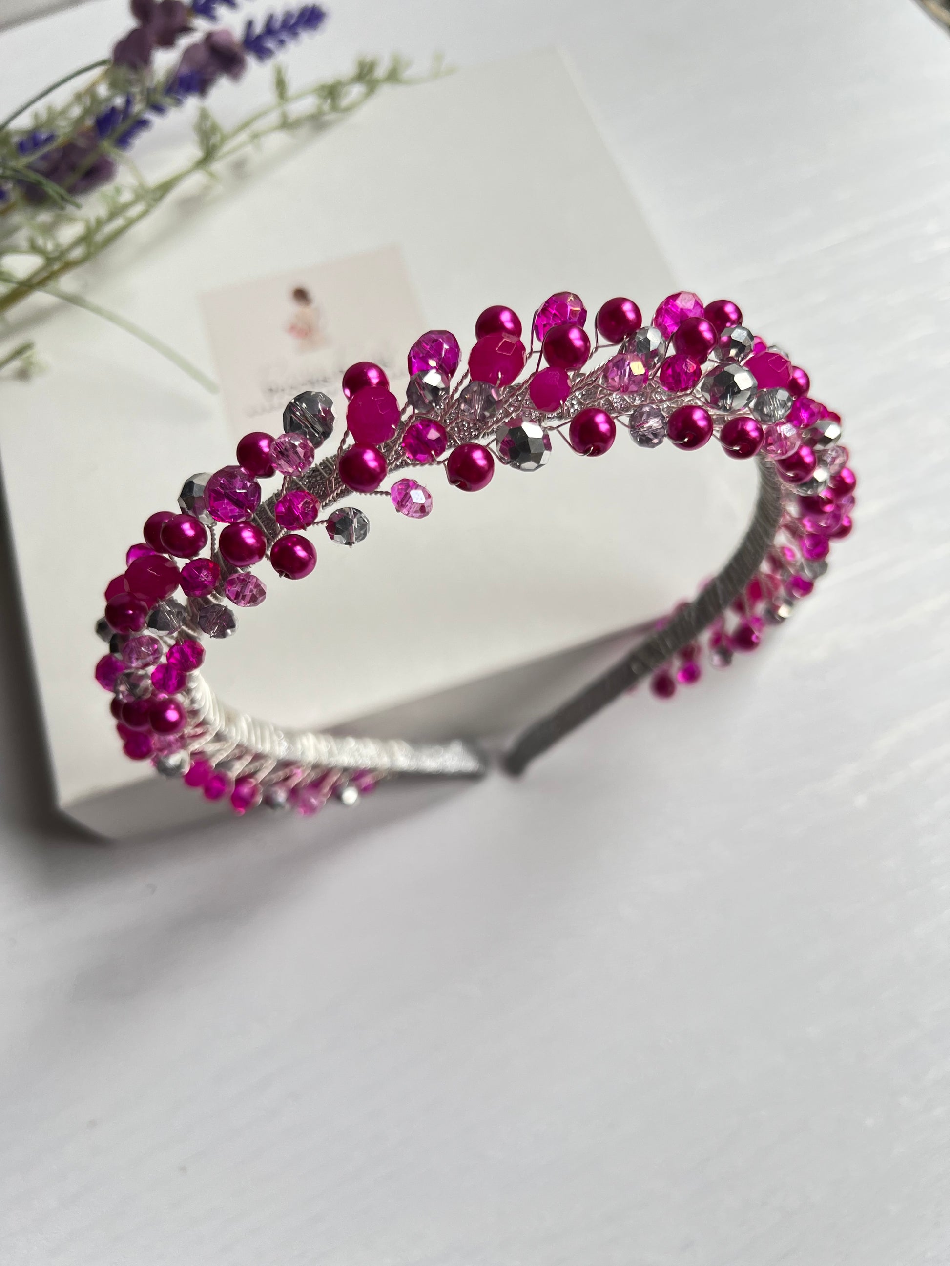 Fucshia Crystal Headband Fucshia Crystal Headband Precius pearls