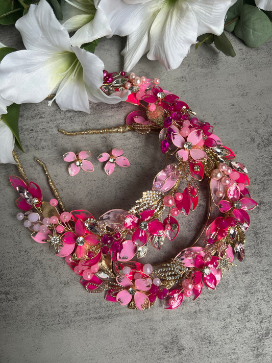 Fucshia and Pink Halo Fucshia and Pink Halo Precius pearls