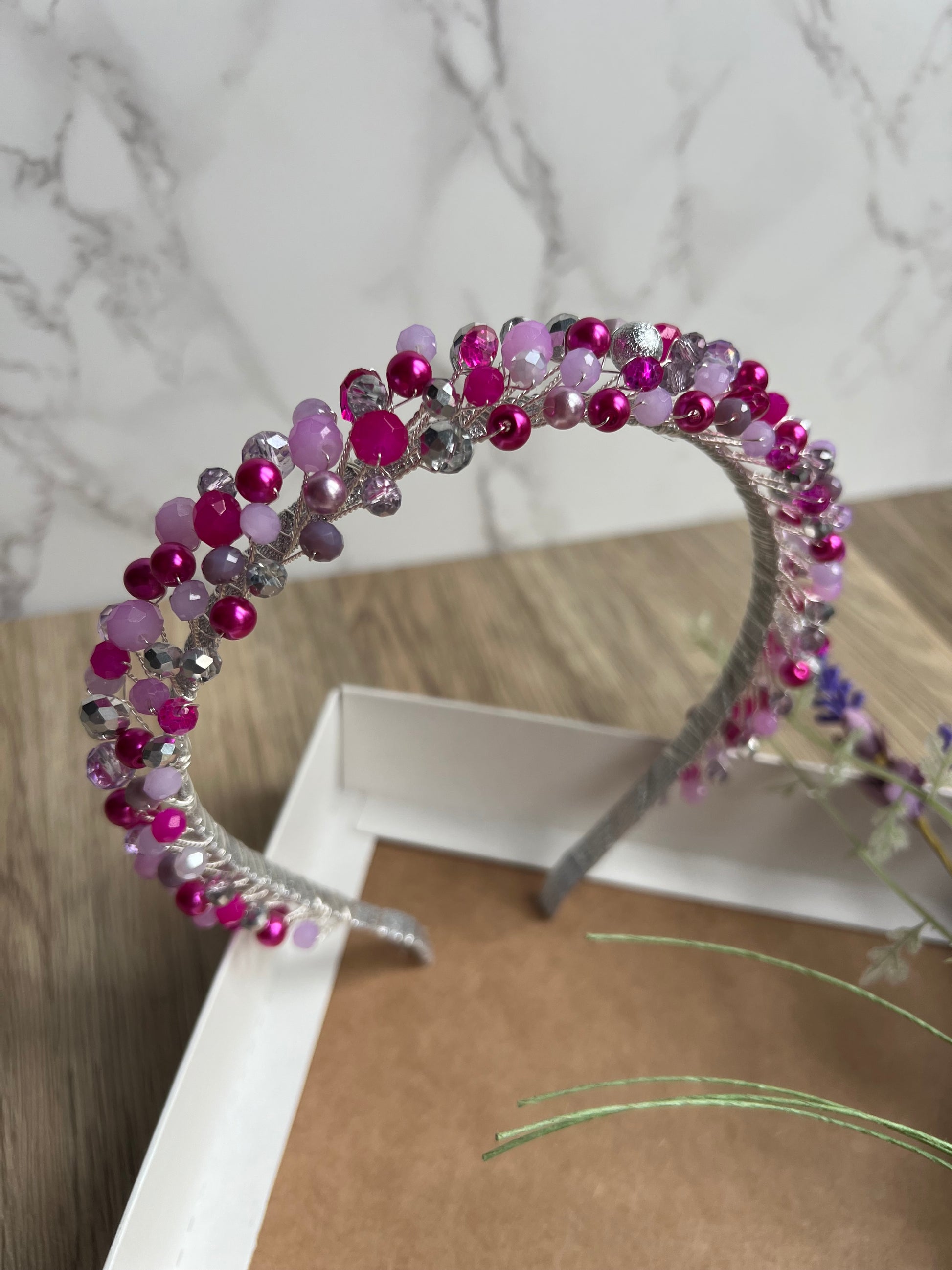 Fucshia Crystal Headband Fucshia Crystal Headband Precius pearls