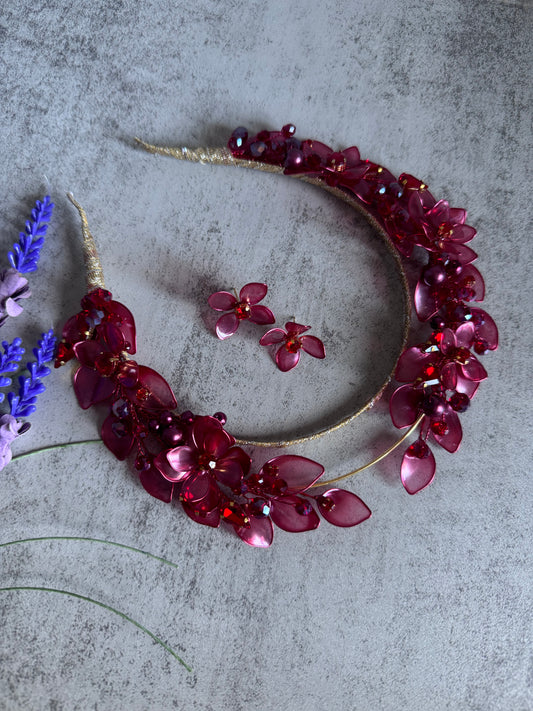 Burgundy Red Halo Burgundy Red Halo Precius pearls