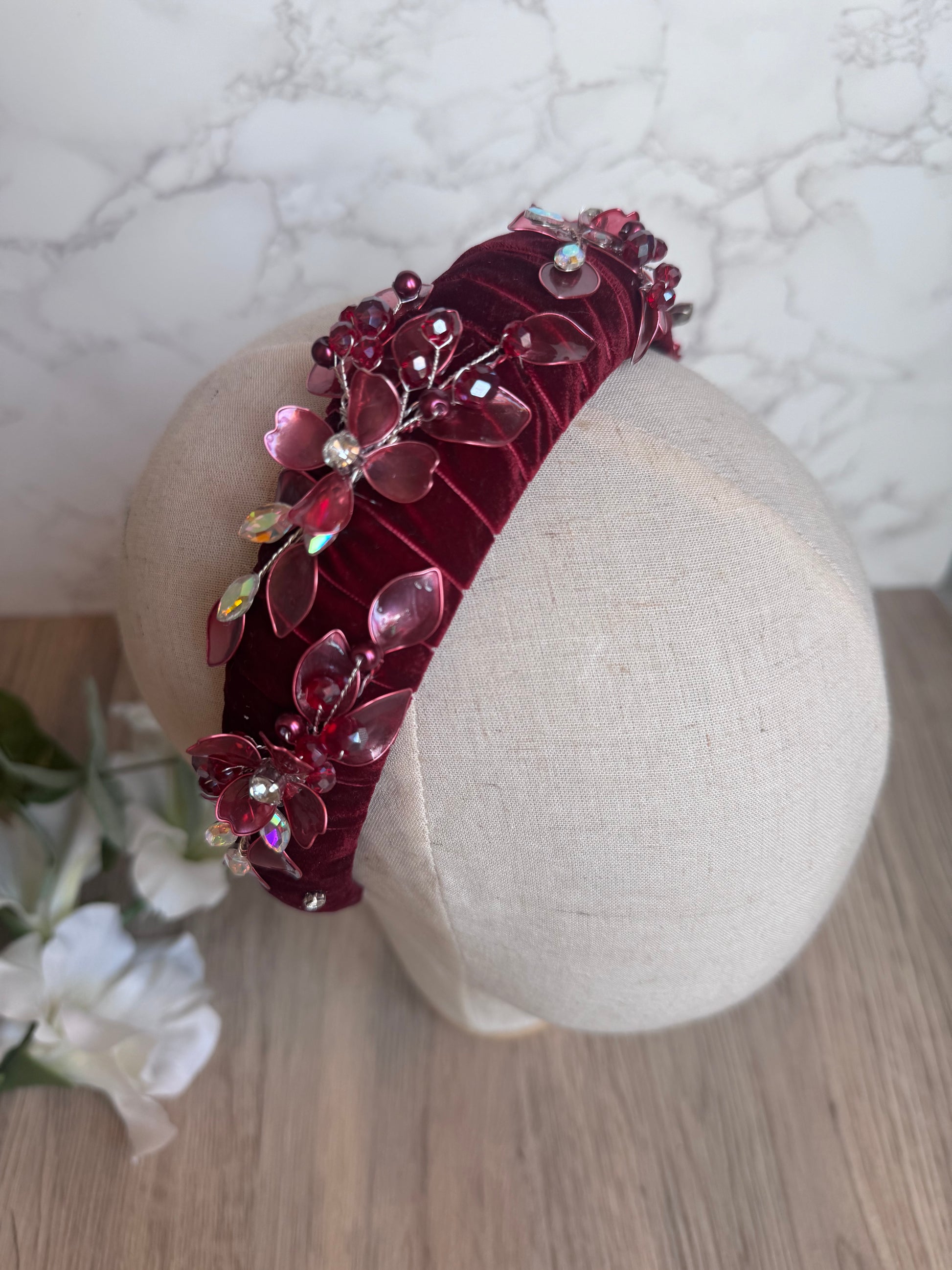 Burgundy Flower Burgundy Flower Precius pearls